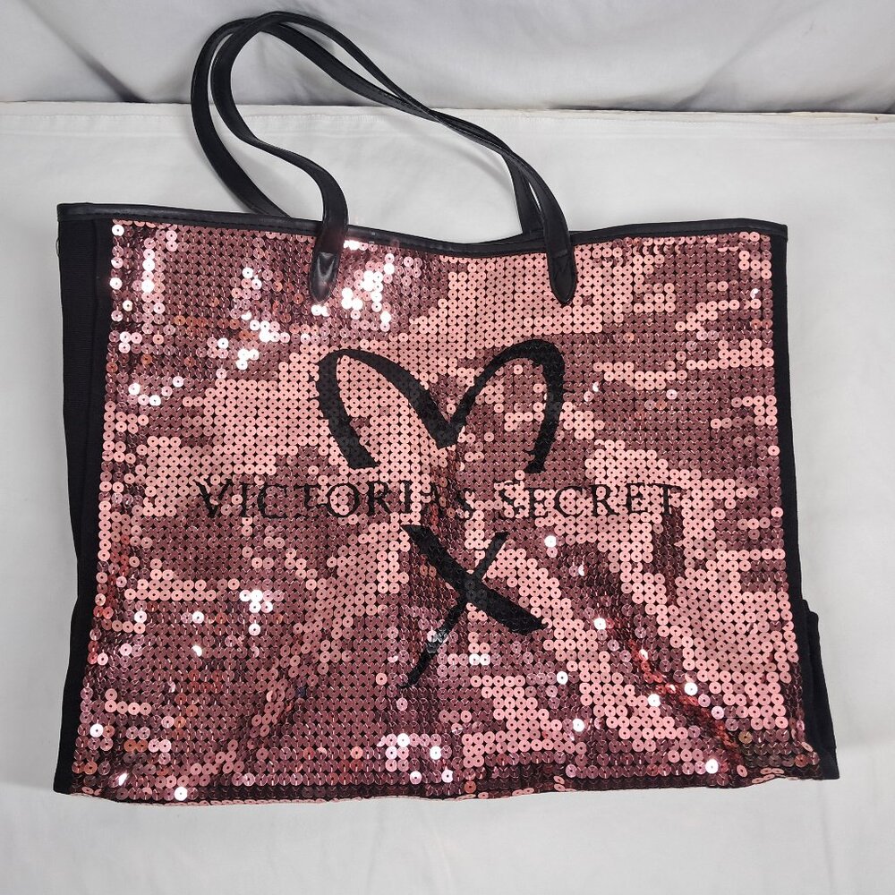 Victoria's Secret Pink Sequin Bling Show Stopper Tote Weekend Bag